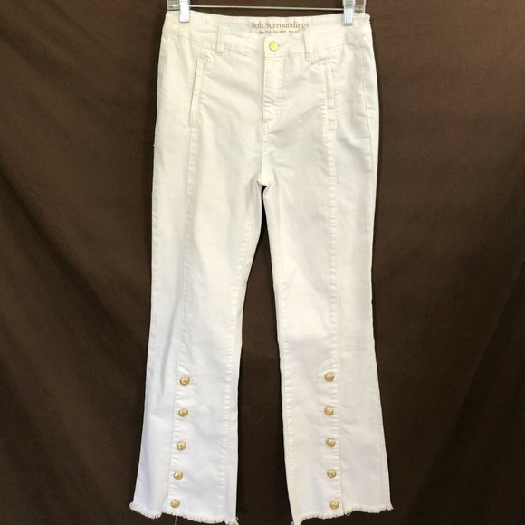 Soft Surroundings Rennes Bootcut Denim White Jean - Picture 2 of 8